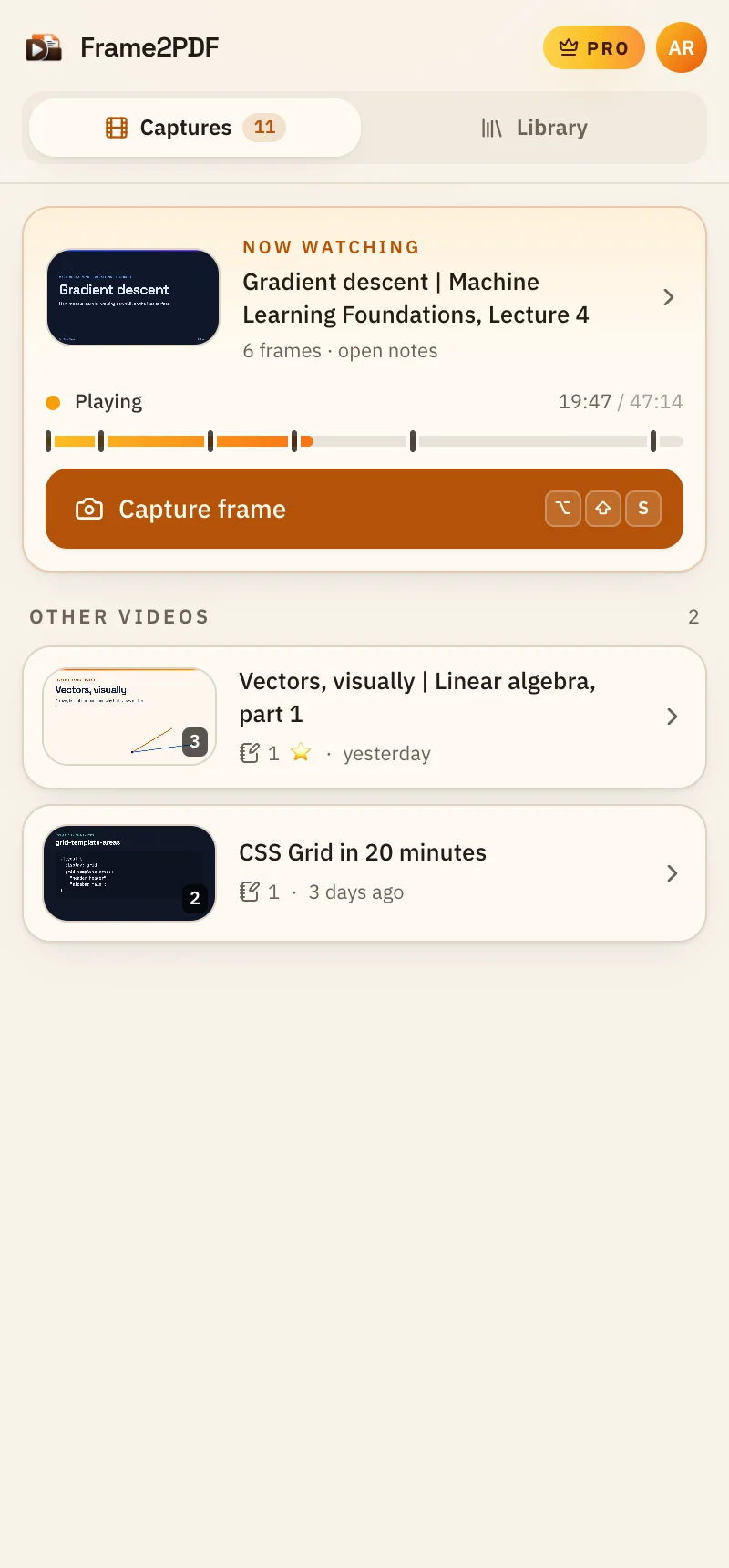 The side panel following the video that's playing, with your other videos below
